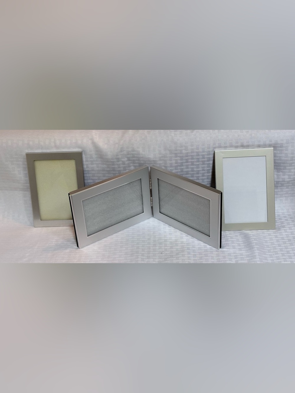 Silver Folding Picture Frame and 2 Separate Frames - Modern Home Accent